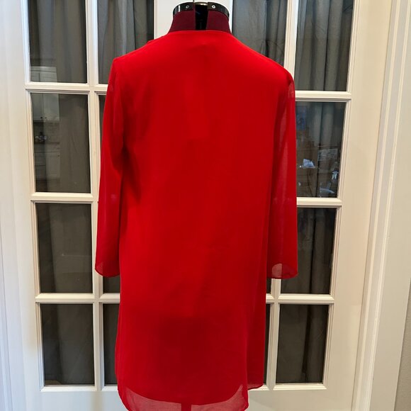 Aakaa Red V-neck Dress NWT - Picture 4 of 13